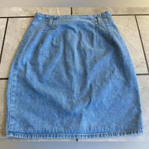 Vintage Denim Mini Skirt High Waisted mini skirt with exposed Zipper Hunt Club
